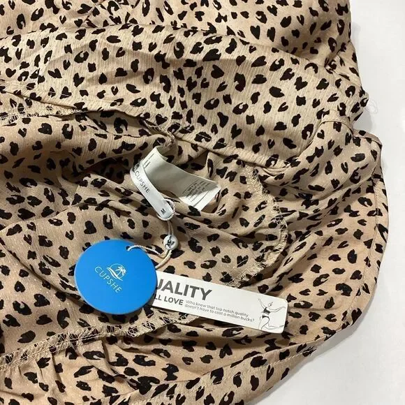 Cupshe Summer Dress Strappy Back Flowy Animal Print Maxi Lined NWT M - Picture 7 of 13